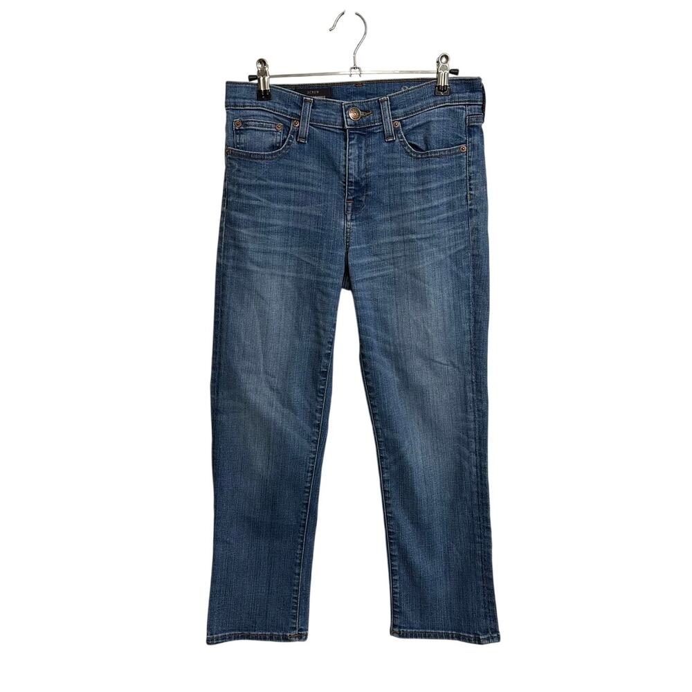 J. Crew Straight Jeans Womens 27 Blue Vintage Cropped Premium Cone Denim Stretch